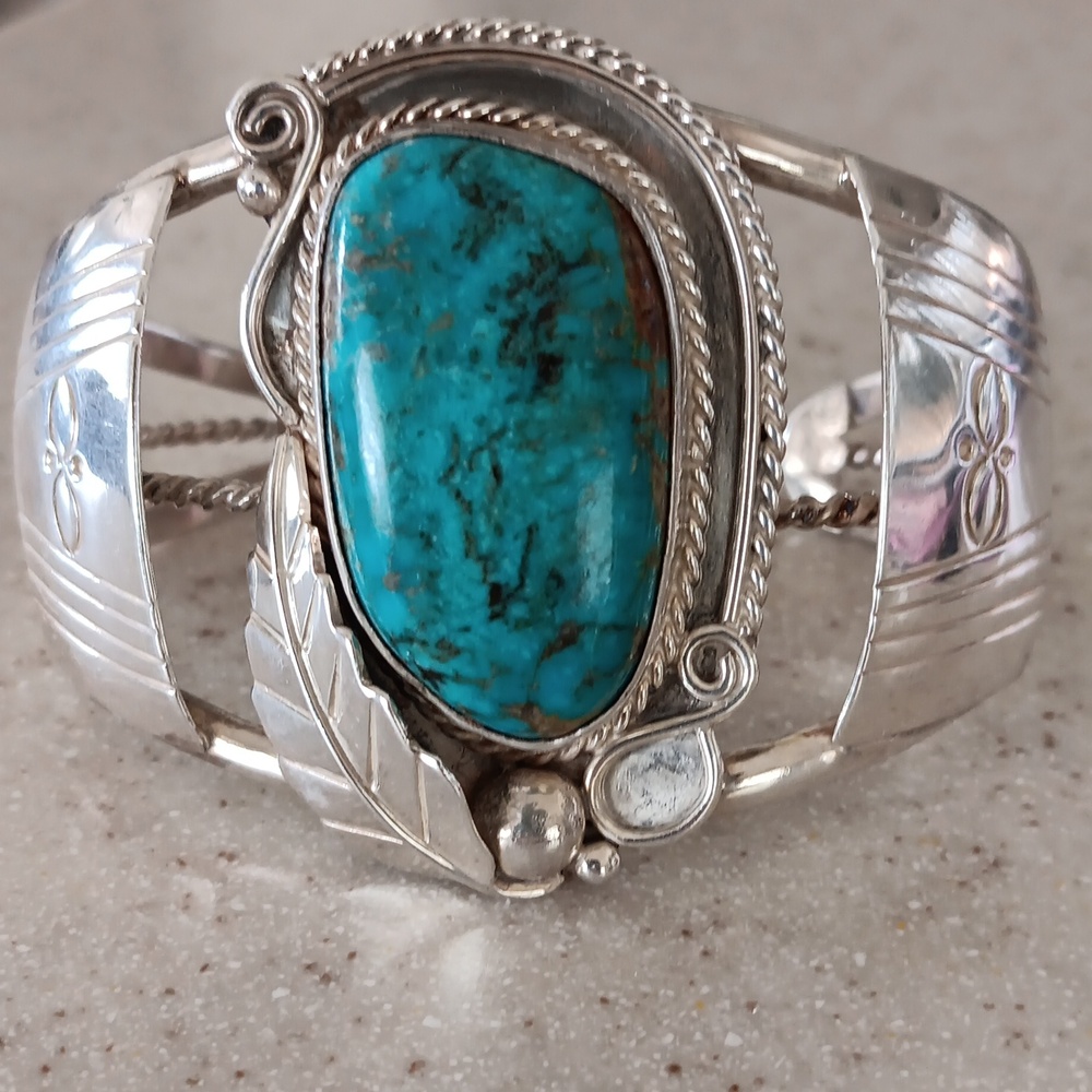Native American Turquoise Sterling Cuff